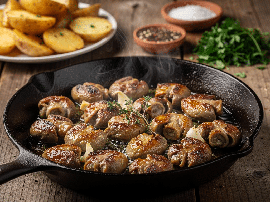 temps de cuisson gésiers à la poêle