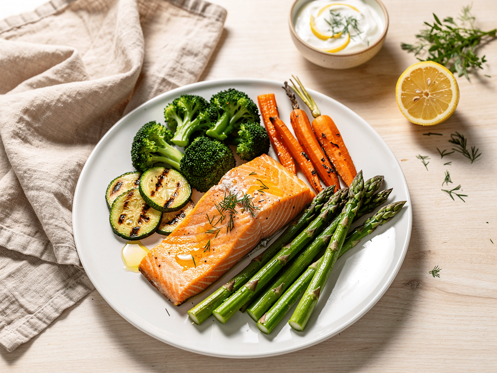 quels légumes manger avec du saumon