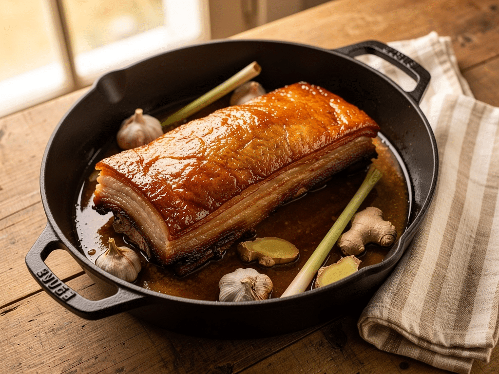 poitrine de porc confit