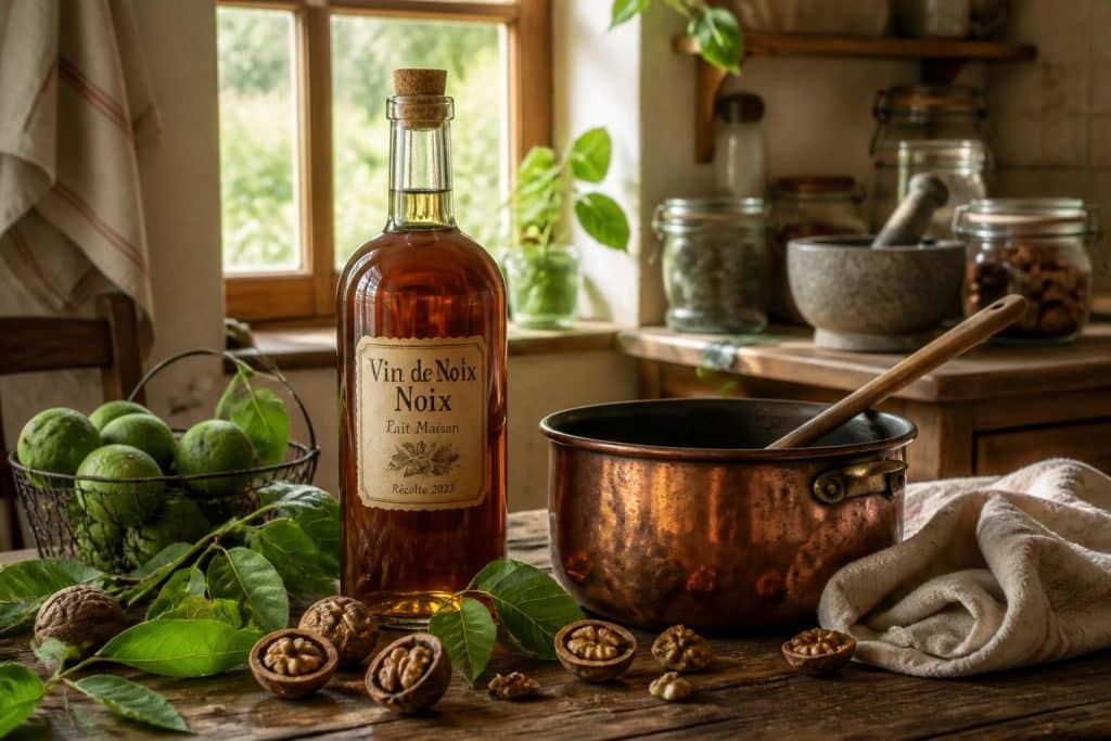 découvrez la recette grand-mère facile et authentique du vin de noix, un breuvage traditionnel aux saveurs riches et naturelles, parfait pour toutes les occasions.